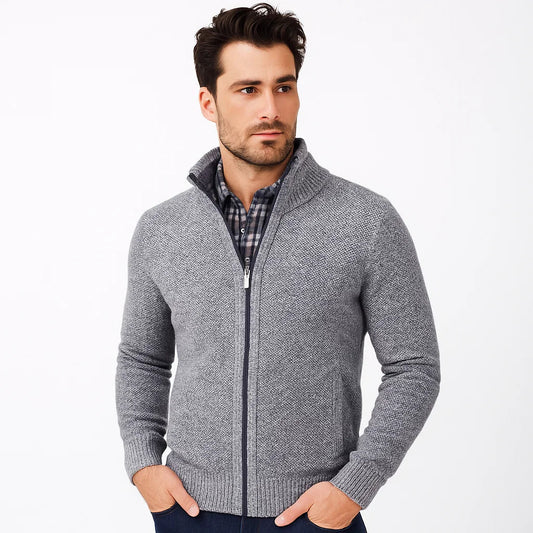 Modern Zip-Up Cardigan for Men
