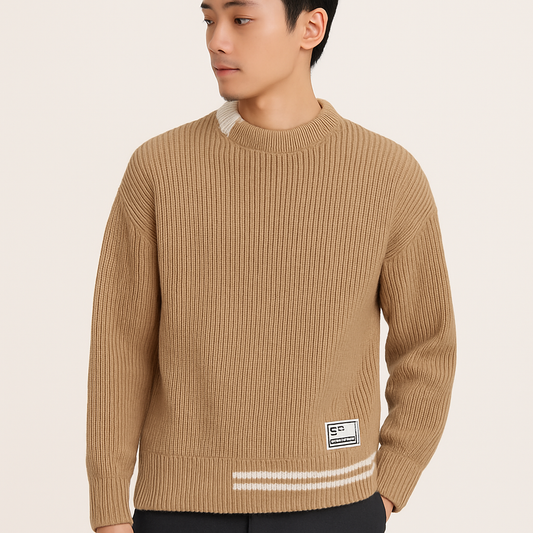 Men’s Relaxed Knit Crewneck Sweater | Soft Warm Feel