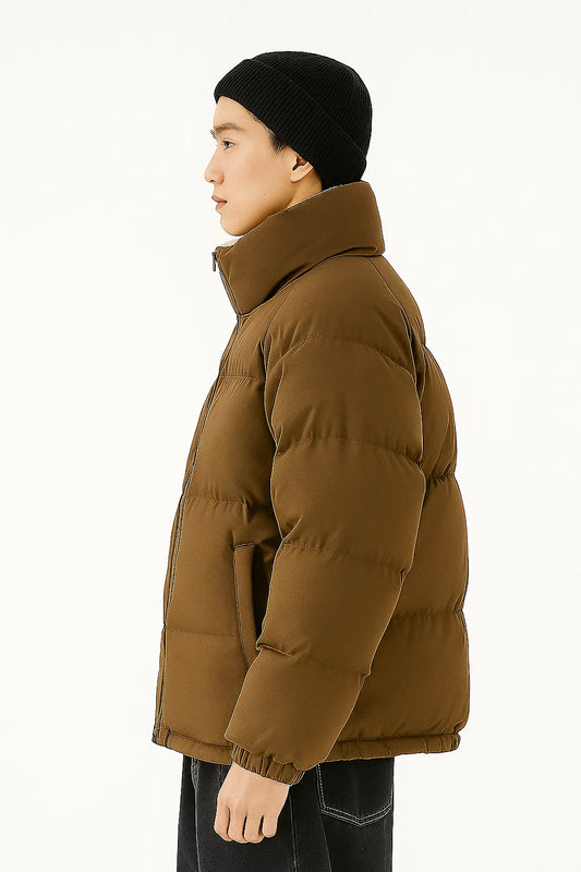 Men's Warm-Lined Puffer Jacket with Hood