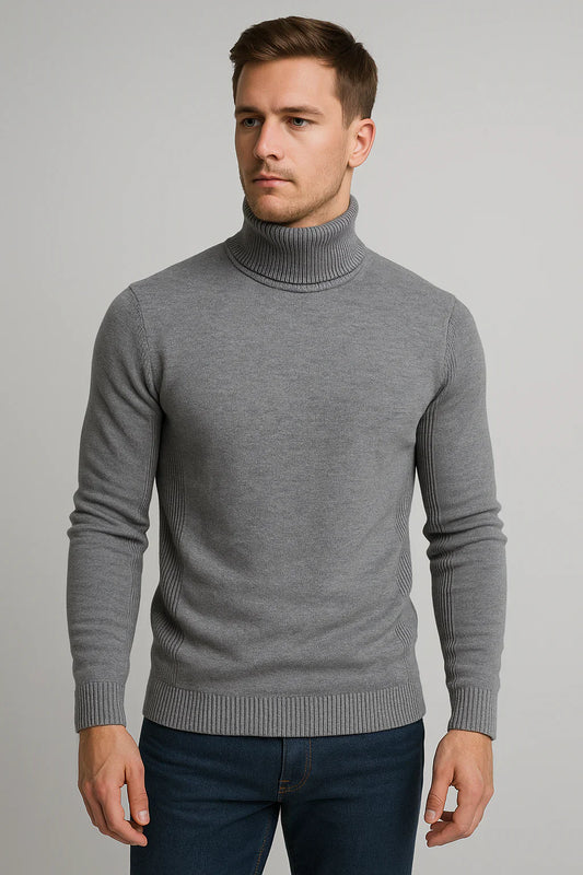 Men's Lightweight Turtleneck Sweater - Timeless Knit Pullover