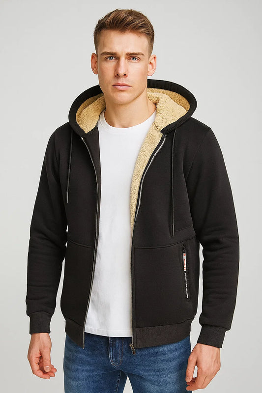 Padded Men's Hoodie with Zippered Hood