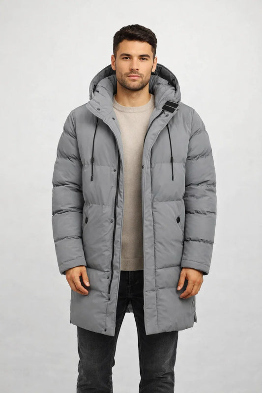 Warm Long Hooded Down Jacket for Men