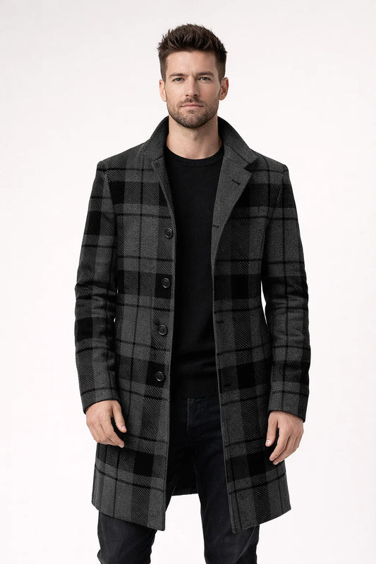 Men's Windproof Single-Breasted Autumn and Winter Coat