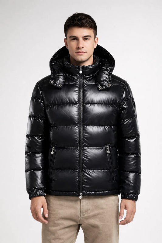 Modern Men's Warm Puffer Jacket for Winter Outdoors