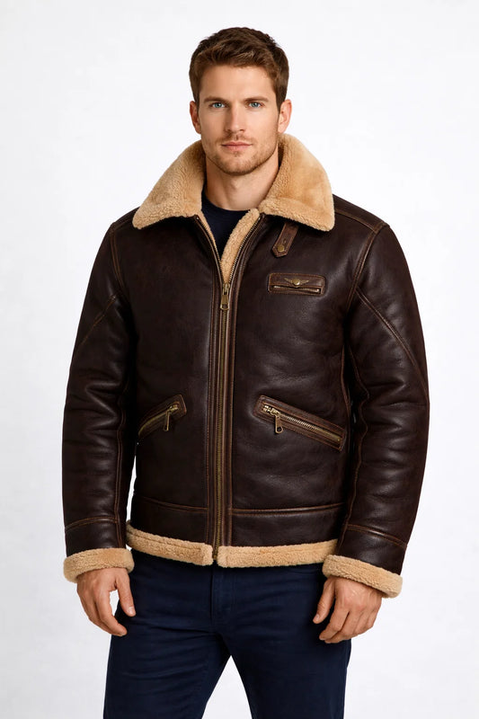 Vintage Shearling Pilot Jacket – Timeless Winter Outerwear