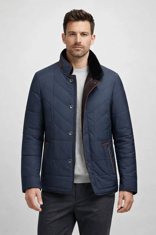 Men's Quilted Liddesdale Jacket - Faux Fur Collar