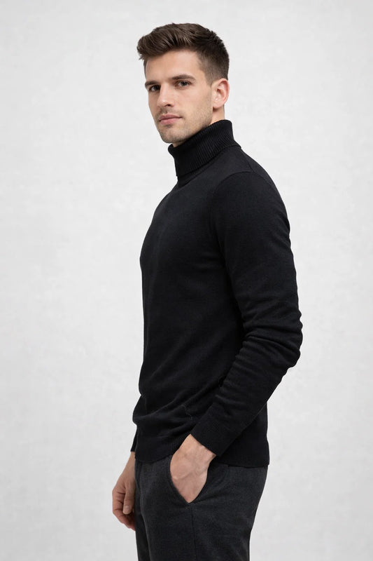 Men’s Classic Turtleneck Sweater – Soft Knit Warmth