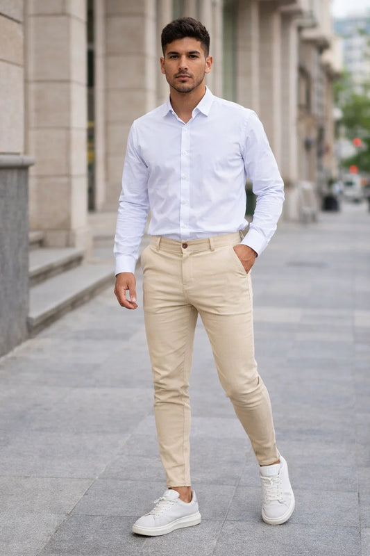 Men's Modern Skinny-Fit Chino Pants for Casual and Semi-Formal Wear