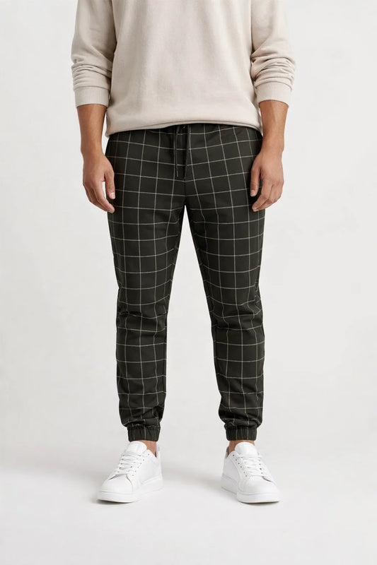 Men's Checkered Jogger Pants - Modern Style & Comfort