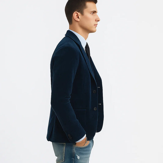 Men's Cord Blazer and Vest Set