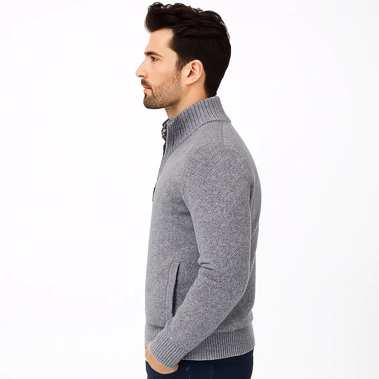 Modern Zip-Up Cardigan for Men