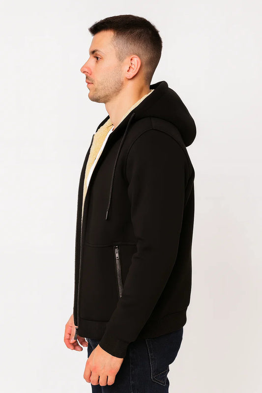 Padded Men's Hoodie with Zippered Hood