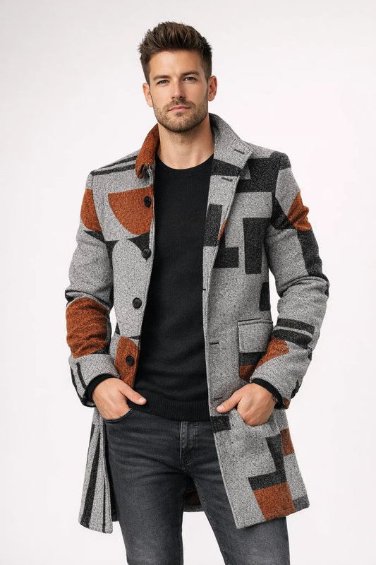 Men's Windproof Single-Breasted Autumn and Winter Coat