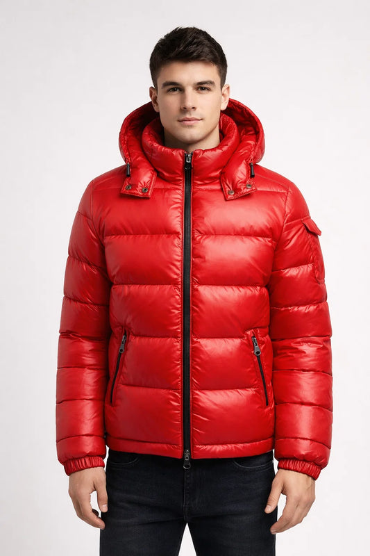 Modern Men's Warm Puffer Jacket for Winter Outdoors
