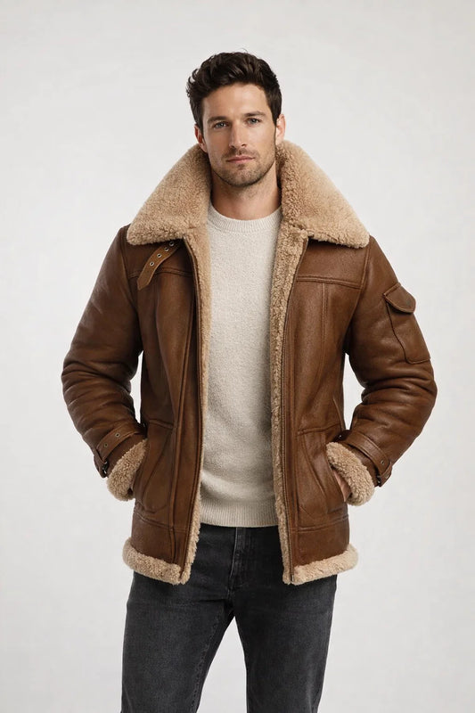 Fur-Lined Men's Jacket for Stylish Warmth