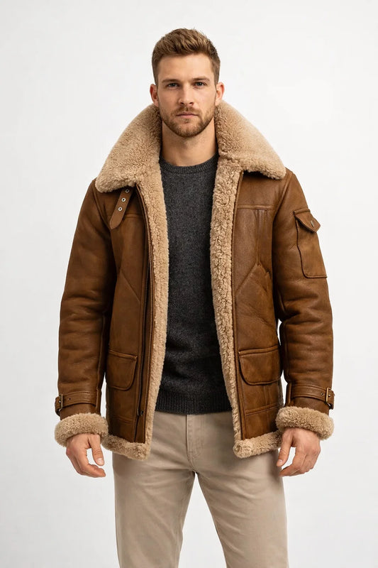 Fur-Lined Men's Jacket for Stylish Warmth